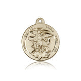St. Michael the Archangel Medal, 14 Karat Gold - 14 KT Yellow Gold