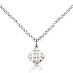Jerusalem Cross Pendant, Sterling Silver - 18&quot; 1.2mm Sterling Silver Chain + Clasp
