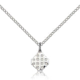 Jerusalem Cross Pendant, Sterling Silver - 18&quot; 1.2mm Sterling Silver Chain + Clasp