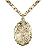 St. Joseph Medal, Gold Filled - 24&quot; 2.4mm Gold Plated Endless Chain