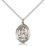 St. Walburga Medal, Sterling Silver, Medium - 18&quot; 1.2mm Sterling Silver Chain + Clasp