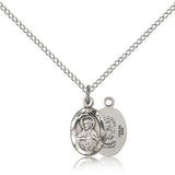 Scapular Medal, Sterling Silver - 18&quot; 1.2mm Sterling Silver Chain + Clasp