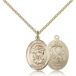 St. Michael National Guard Medal, Gold Filled, Medium - Gold-tone