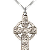 Kilklispeen Cross Pendant, Sterling Silver - 18&quot; 1.2mm Sterling Silver Chain + Clasp