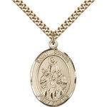 St. Sophia Medal, Gold Filled, Large - 24&quot; 2.4mm Gold Plated Chain + Clasp