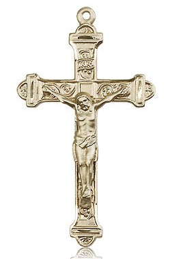 Crucifix Pendant, 14 Karat Gold - 14 KT Yellow Gold
