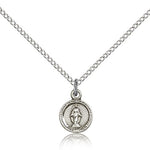 Miraculous Medal, Sterling Silver - 18&quot; 1.2mm Sterling Silver Chain + Clasp