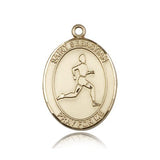 St. Sebastian Track and Field Medal, 14 Karat Gold, Large - 14 KT Yellow Gold