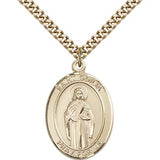 St. Odilia Medal, Gold Filled, Large - 24&quot; 2.4mm Gold Plated Chain + Clasp