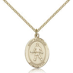 St. Sebastian Field Hockey Medal, Gold Filled, Medium - Gold-tone