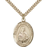 Our Lady of the Railroad Medal, Gold Filled, Large - 24&quot; 2.4mm Gold Plated Chain + Clasp