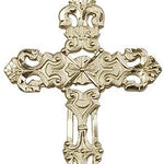 Cross Pendant, Gold Filled - 24&quot; 2.4mm Gold Plated Endless Chain