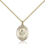 St. Sebastian Baseball Medal, Gold Filled, Medium - Gold-tone