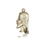 Christ Head Medal, 14 Karat Gold - 14 KT Yellow Gold