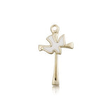 Holy Sprit Cross Pendant, 14 Karat Gold - 14 KT Yellow Gold