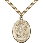 St. Apollonia Medal, Gold Filled, Large - 24&quot; 2.4mm Gold Plated Chain + Clasp
