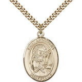 St. Apollonia Medal, Gold Filled, Large - 24&quot; 2.4mm Gold Plated Chain + Clasp
