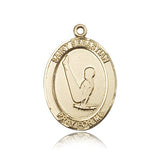 St. Sebastian Gymnastics Medal, 14 Karat Gold, Large - 14 KT Yellow Gold