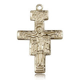 San Damiano Crucifix Pendant, 14 Karat Gold - 14 KT Yellow Gold