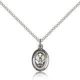 Confirmation Medal, Sterling Silver - 18&quot; 1.2mm Sterling Silver Chain + Clasp