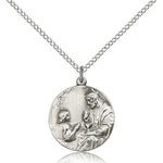 St. Christopher Medal, Sterling Silver - 18&quot; 1.2mm Sterling Silver Chain + Clasp