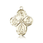 4 Way Cross Pendant, 14 Karat Gold - 14 KT Yellow Gold