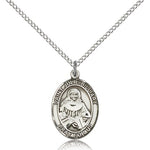 St. Julie Billiart Medal, Sterling Silver, Medium - 18&quot; 1.2mm Sterling Silver Chain + Clasp