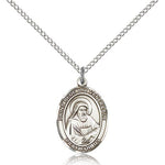 St. Bede the Venerable Medal, Sterling Silver, Medium - 18&quot; 1.2mm Sterling Silver Chain + Clasp