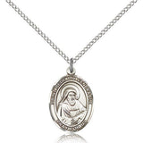 St. Bede the Venerable Medal, Sterling Silver, Medium - 18&quot; 1.2mm Sterling Silver Chain + Clasp