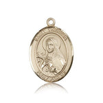 St. Theresa Medal, 14 Karat Gold, Large - 14 KT Yellow Gold