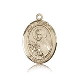 St. Theresa Medal, 14 Karat Gold, Large - 14 KT Yellow Gold