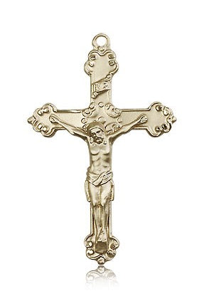 Crucifix Pendant, 14 Karat Gold - 14 KT Yellow Gold