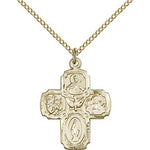 4 Way Cross Pendant, Gold Filled - Gold-tone