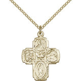 4 Way Cross Pendant, Gold Filled - Gold-tone
