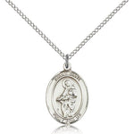 St. Jane of Valois Medal, Sterling Silver, Medium - 18&quot; 1.2mm Sterling Silver Chain + Clasp