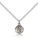 St. Christopher Medal, Sterling Silver - 18&quot; 1.2mm Sterling Silver Chain + Clasp