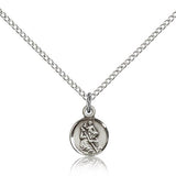 St. Christopher Medal, Sterling Silver - 18&quot; 1.2mm Sterling Silver Chain + Clasp