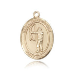 St. Christopher Archery Medal, 14 Karat Gold, Large - 14 KT Yellow Gold