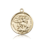 St. Michael the Archangel Medal, 14 Karat Gold - 14 KT Yellow Gold