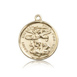 St. Michael the Archangel Medal, 14 Karat Gold - 14 KT Yellow Gold