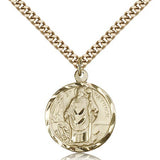 St. Patrick Medal, Gold Filled - 24&quot; 2.4mm Gold Plated Endless Chain