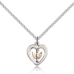 Holy Spirit Medal, Two-Tone - 18&quot; 1.2mm Sterling Silver Chain + Clasp
