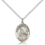Our Lady of Providence Medal, Sterling Silver, Medium - 18&quot; 1.2mm Sterling Silver Chain + Clasp