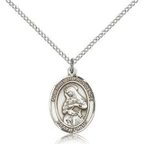 Our Lady of Providence Medal, Sterling Silver, Medium - 18&quot; 1.2mm Sterling Silver Chain + Clasp