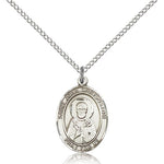 St. John Chrysostom Medal, Sterling Silver, Medium - 18&quot; 1.2mm Sterling Silver Chain + Clasp