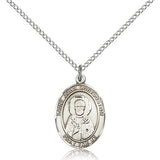 St. John Chrysostom Medal, Sterling Silver, Medium - 18&quot; 1.2mm Sterling Silver Chain + Clasp