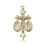 Jesus, Mary, Our Lady of La Salette Medal, 14 Karat Gold - 14 KT Yellow Gold