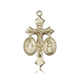 Jesus, Mary, Our Lady of La Salette Medal, 14 Karat Gold - 14 KT Yellow Gold