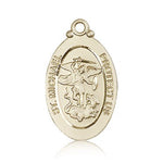 St. Michael the Archangel Medal, 14 Karat Gold - 14 KT Yellow Gold