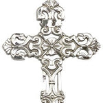 Cross Pendant, Sterling Silver - 24&quot; 2.4mm Rhodium Plate Endless Chain